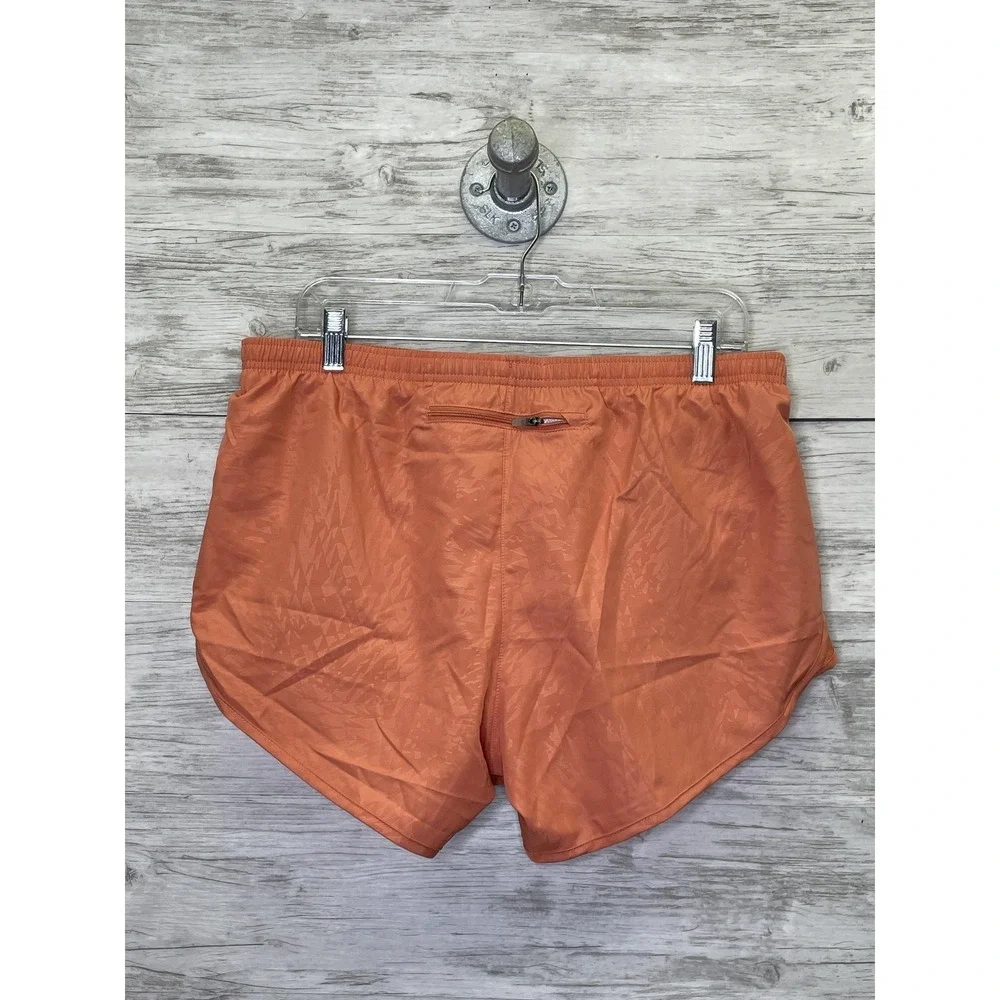 Nike Dri-FIT Running Shorts Womens Large Orange‎ Split Hem Lined Athletic Track